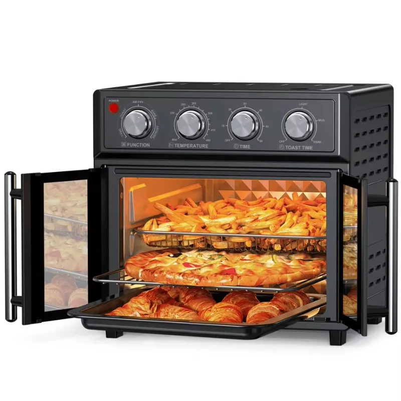 French Double Door Design, 26QT Large Capacity Air Fryer Oven, 1700W High Power, 7 Preset Modes for Multi Cooking