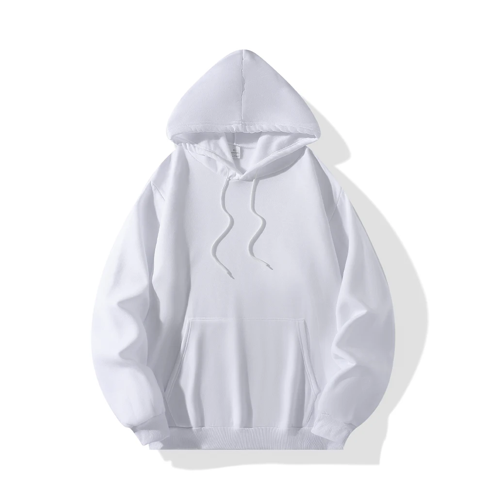 New Autumn Winter Casual Thick Hoodies Men\'s Top Solid Color Basic Hoodies Sweatshirt Quality Jogger Texture Pullovers