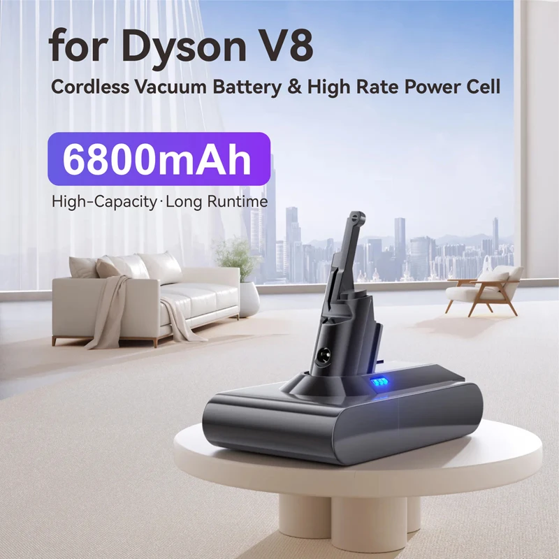 

21.6V Rechargeable High Capacity Lithium-ion Battery for Dyson V8 SV10 DC58 DC62 Cordless Vacuum, High Rate Cell, Long Lasting
