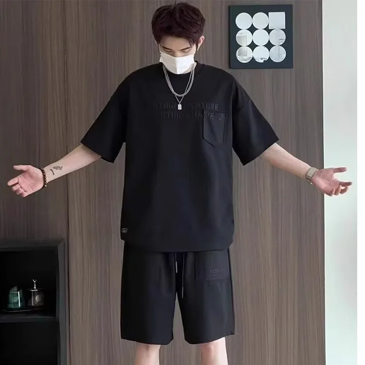 

Summer Casual Sports Ice Silk ort Sve T-irt orts Men's Set New 2026 Ice Cool Comfortable Breathable Lightweight