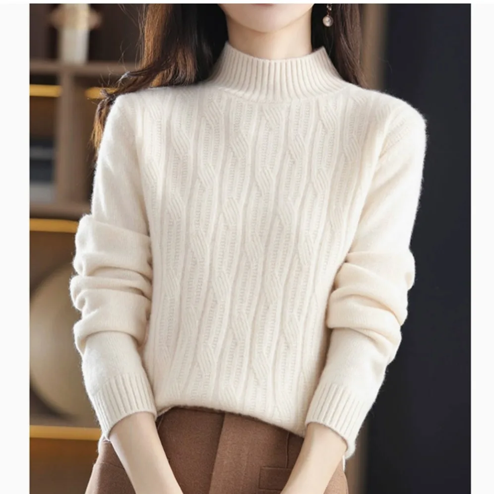 المرأة Thiened Camere سترة فضفاضة تناسب عالية Ne الخريف الشتاء محبوك الصوفية الأعلى الدافئة تخفيف Sle العادية Sve #1