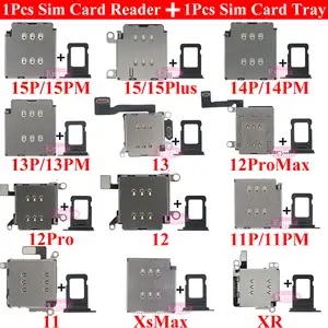 Bilashmart 1set Dual Sim Card Reader Flex Cable iPhone 13 14 Pro Max 15 16 Plus Dual Sim Tray Slot Nano Connector Holder Adapter