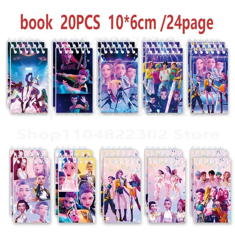 

-10/20PCS mini notebook set, 24 pages, for office diaries, student classroom stationery, role-playing props