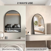 22 Arched Bathroom Mirror - Modern Wall Mounted Makeup Strap Gold Arched Frame Bedroom Wall Decor