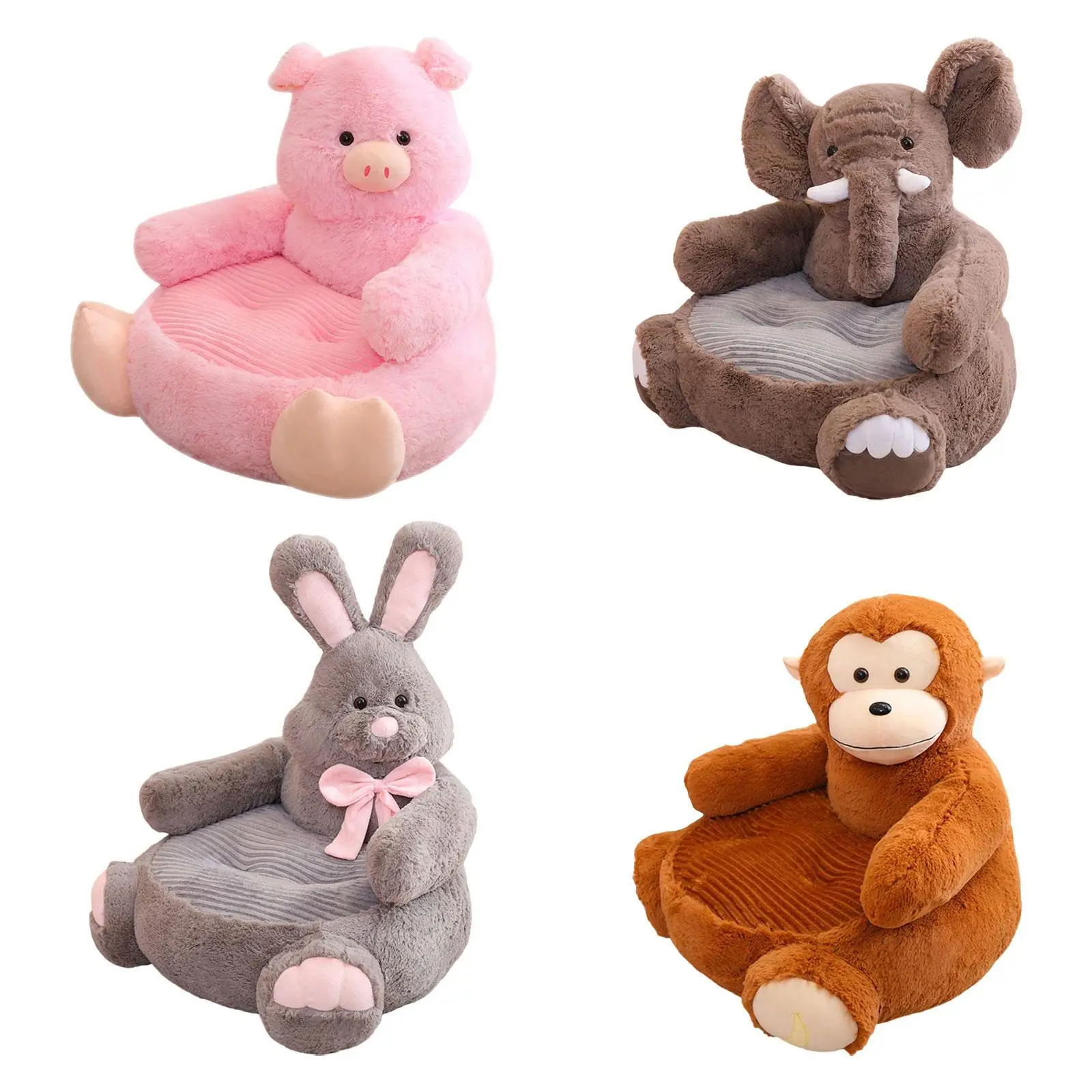 

Children Sofa Seat Cartoon Lazy Sofa Decor Plush Animal Shaped Seat Cushion Backrest Toy for Play Room Living Room Home Bedroom