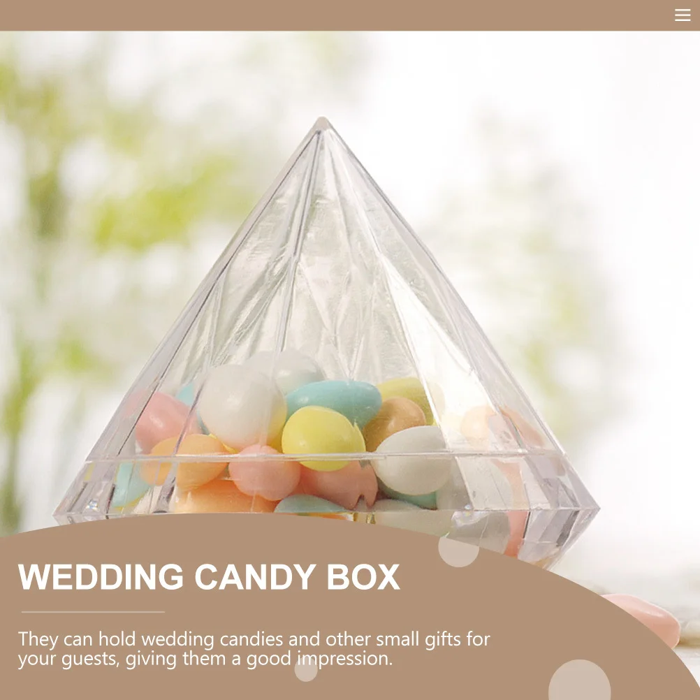 

12Pcs Candy Gift Boxes Diamond Shape Plastic Sweet Storage Container Creative Wedding Party Favor Box Sugar Holder Organizer