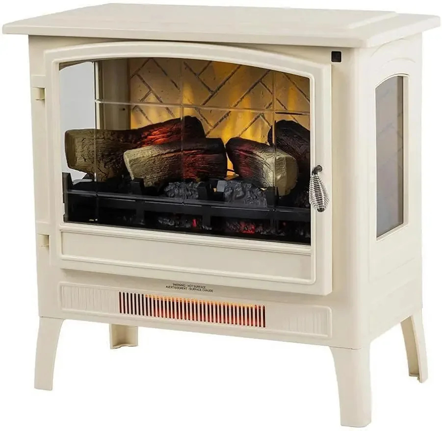 

Country Living Infrared Freestanding Fireplace Stove, Heater in Cream, Supportive Zone Heat with Remote