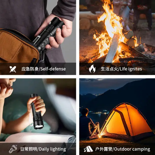 Lighter Arc Charging Windproof Creative Cigarette Lighter Outdoor Multifunctional Waterproof Flashlight