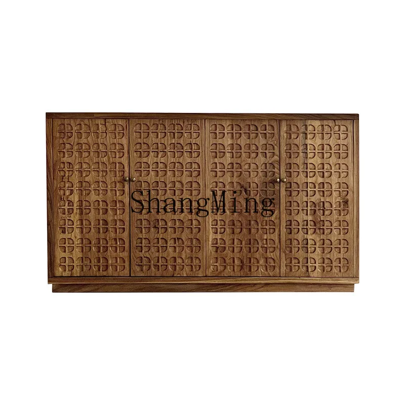 CL Wabi-sabi style solid wood chest  storage cabinets Pre-owned living room storage furniture home cabinets floor-to-ceiling