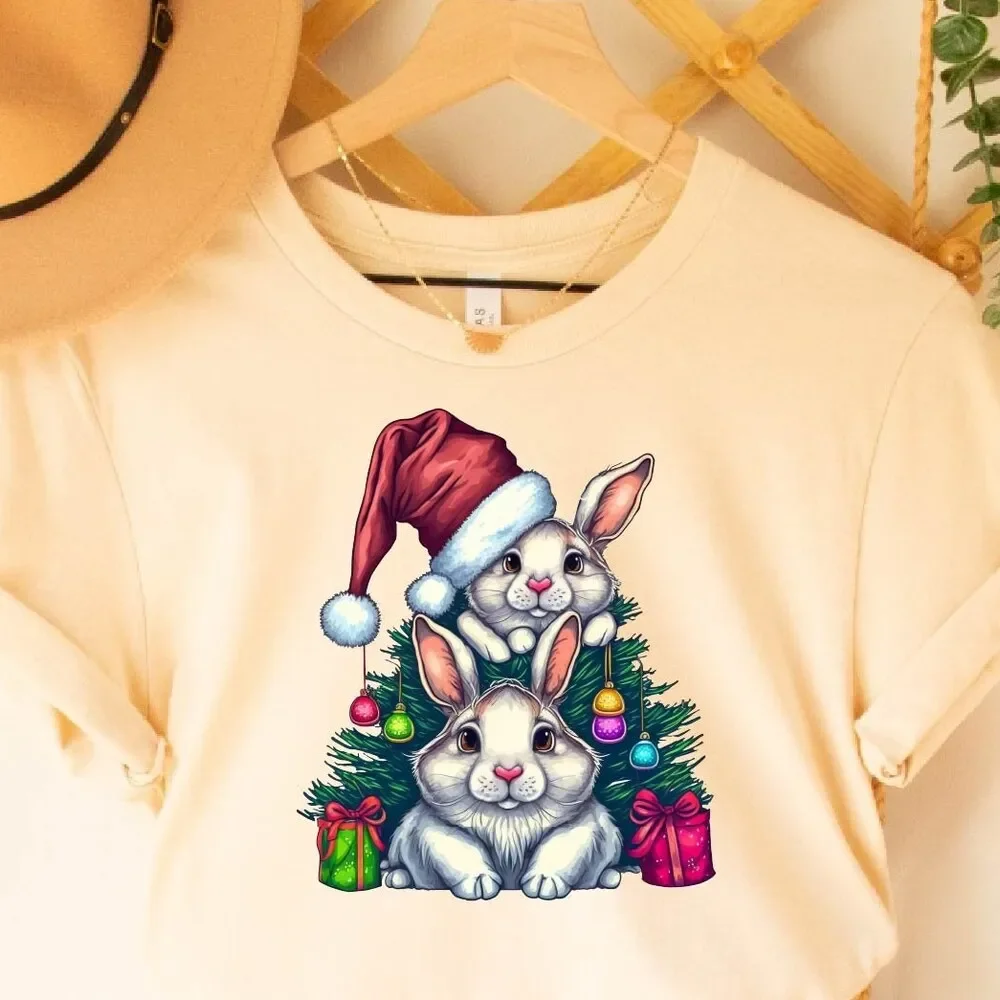 Rabbit Squad Christmas T Shirt Cute Xmas Funny Santa Family Animal Lover