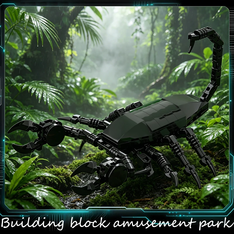 

Набор из 100 деталей MOC: Модель черного скорпиона из серии «Знаменитые насекомые», конструктор DIY, развивающая игрушка для творческой сборки, подарок-сюрприз для детей