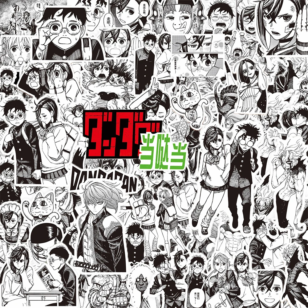 

10/30/80pcs Black White Manga Anime Dandadan Stickers Cartoon Decals Skateboard Laptop Phone Fridge Waterproof Sticker Kids Toys