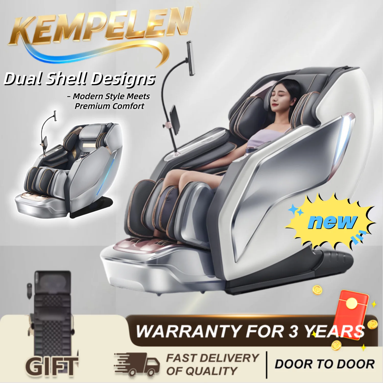 

4D Dual-Core Massage Chair with SL Track & Zero Gravity | Smart Body Scan & Advanced Leg & Foot Care | Luxury Design
