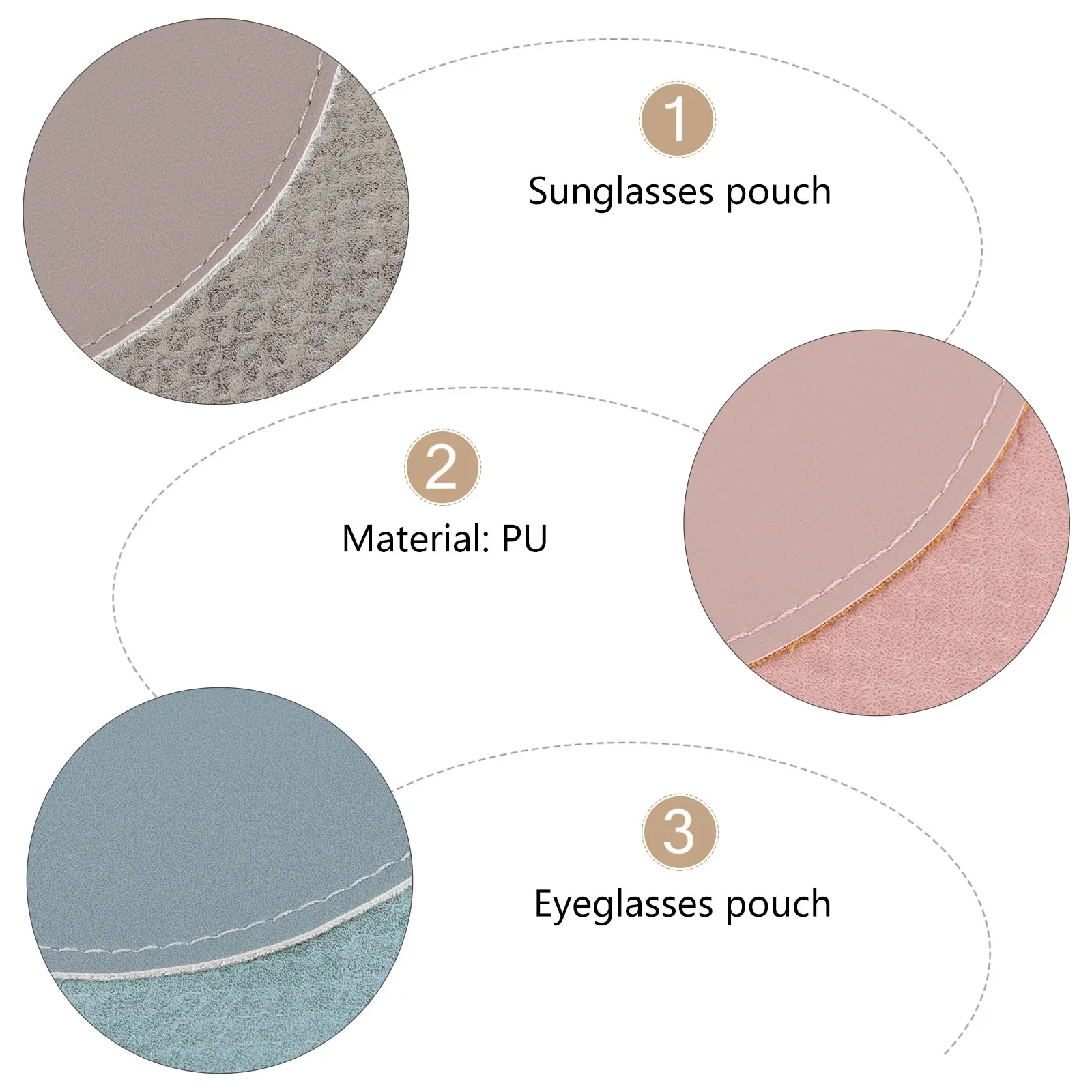 

3 Pcs Glasses Storage Bag Eyeglass Eyeglasses Case for Storing Pu Sunglasses Bags Wallet Pouch