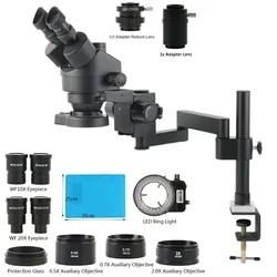 Microscope trinoculaire à simulateur de focale d'objectif, n'aime 3,5X 90X 180X, lentille Barlow 0,5X 0,7X 2X 20X, réparation de téléphone SIM, soudure PCB stéréo