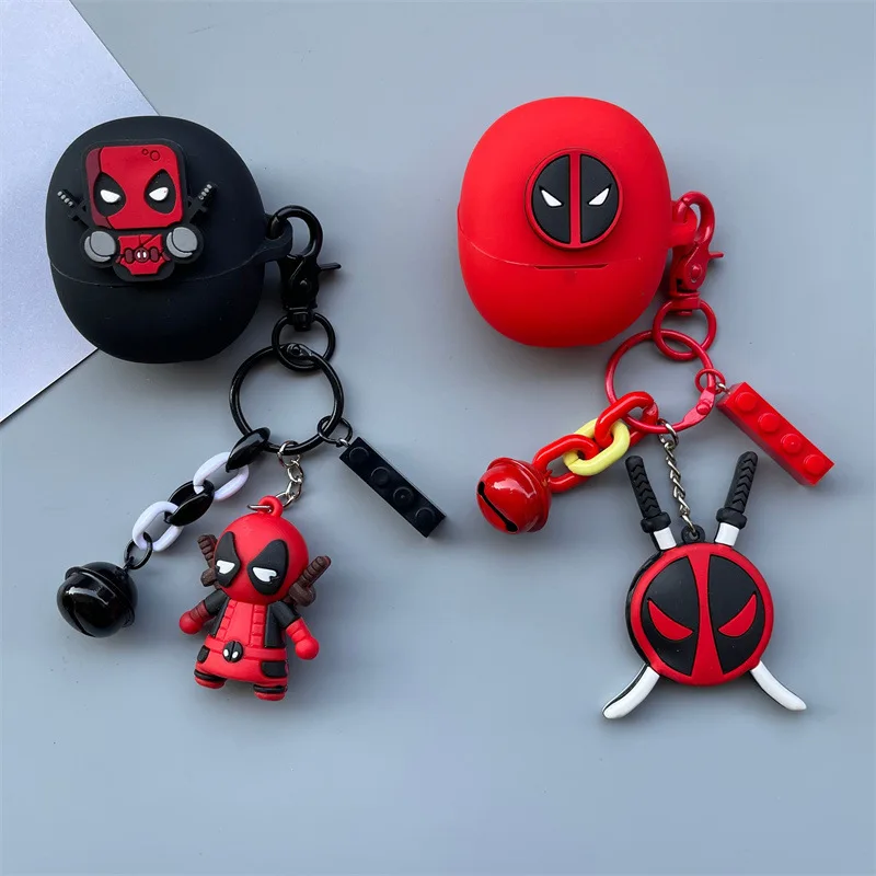 Cartoon Marvel Deadpool Earphone Case for Xiaomi Buds 4 Pro Silicone Protective Cover for Redmi Buds4 Pro with Key Chain