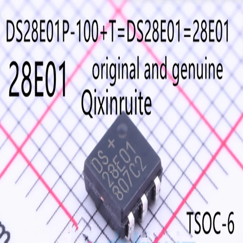 Qixinruite  Brand new original genuine DS28E01P-100+T=DS28E01=28E01 TSOC-6 single bus EEPROM memory chip