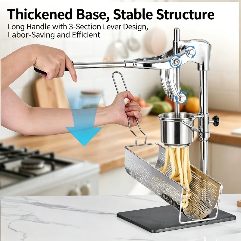 Manual French Fry Maker Commercial Long Jumbo Fries Press Squeezer Hand Operated Potato Strip Extruder for Snack Shop