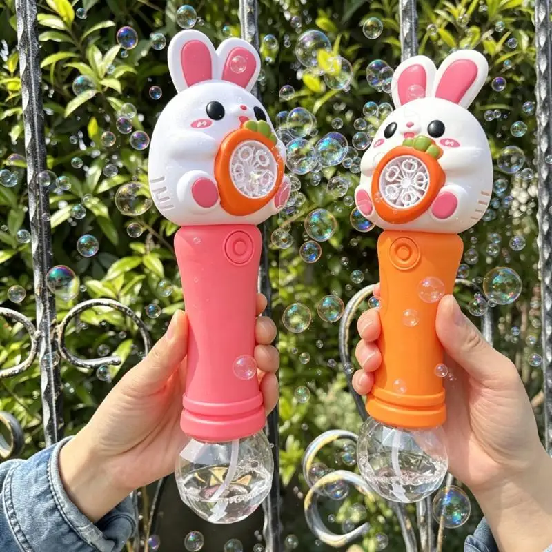 

Rabbit Bubble Stick Electric Dinosaur Soap Bubble Blowing Machine with Sound Light Children Outdoor Toy Party Wedding Gifts
