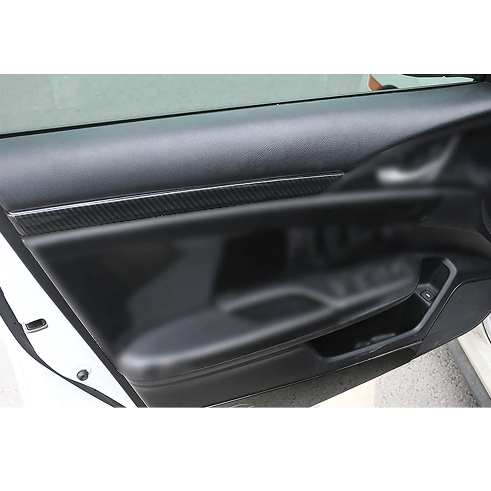 4-Piece Carbon Fiber Door Panel Trim Cover For Honda Civic 10th Gen 2016-2019