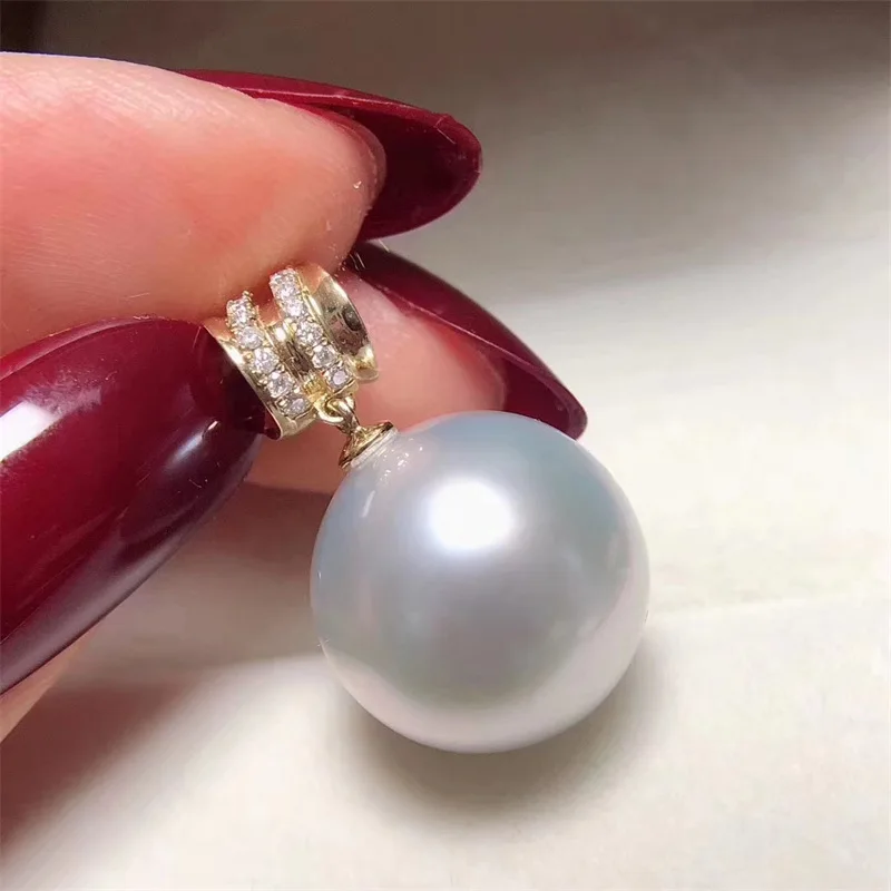 

Gorgeous AAAA 10-11mm South China Sea White Round Pearl Pendant Necklace 925 sExquisite Pendant Necklace Exquisite Jewelry