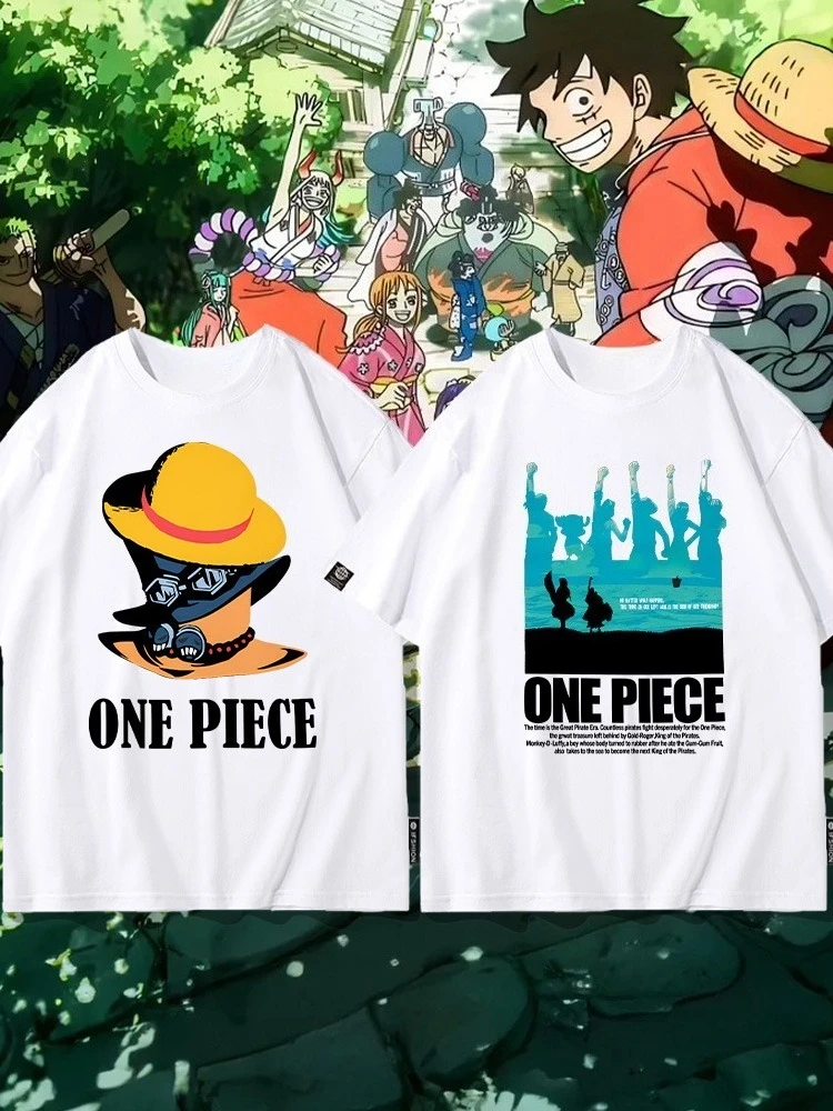 

ONE PIECE Joint T-shirt Men's and Women's Summer Peripheral Clothes ACE Sanji Luffy Zoro Short-sleeved Children's Clothes