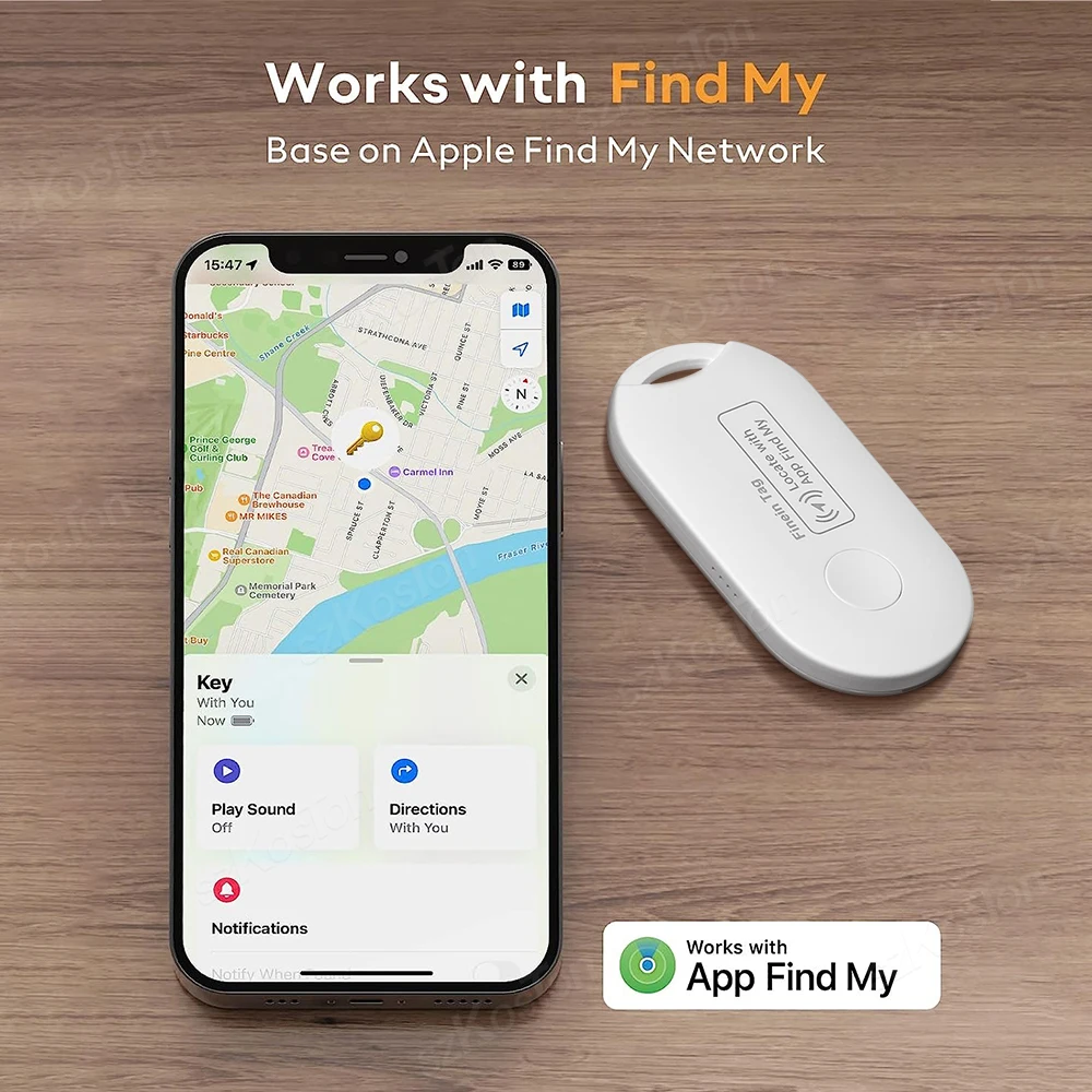 Smart Tag Global Locator Mini GPS Tracker Works with iOS Find My APP Anti-lost Finder Locator for Keys Wallet Car Pet Luggage