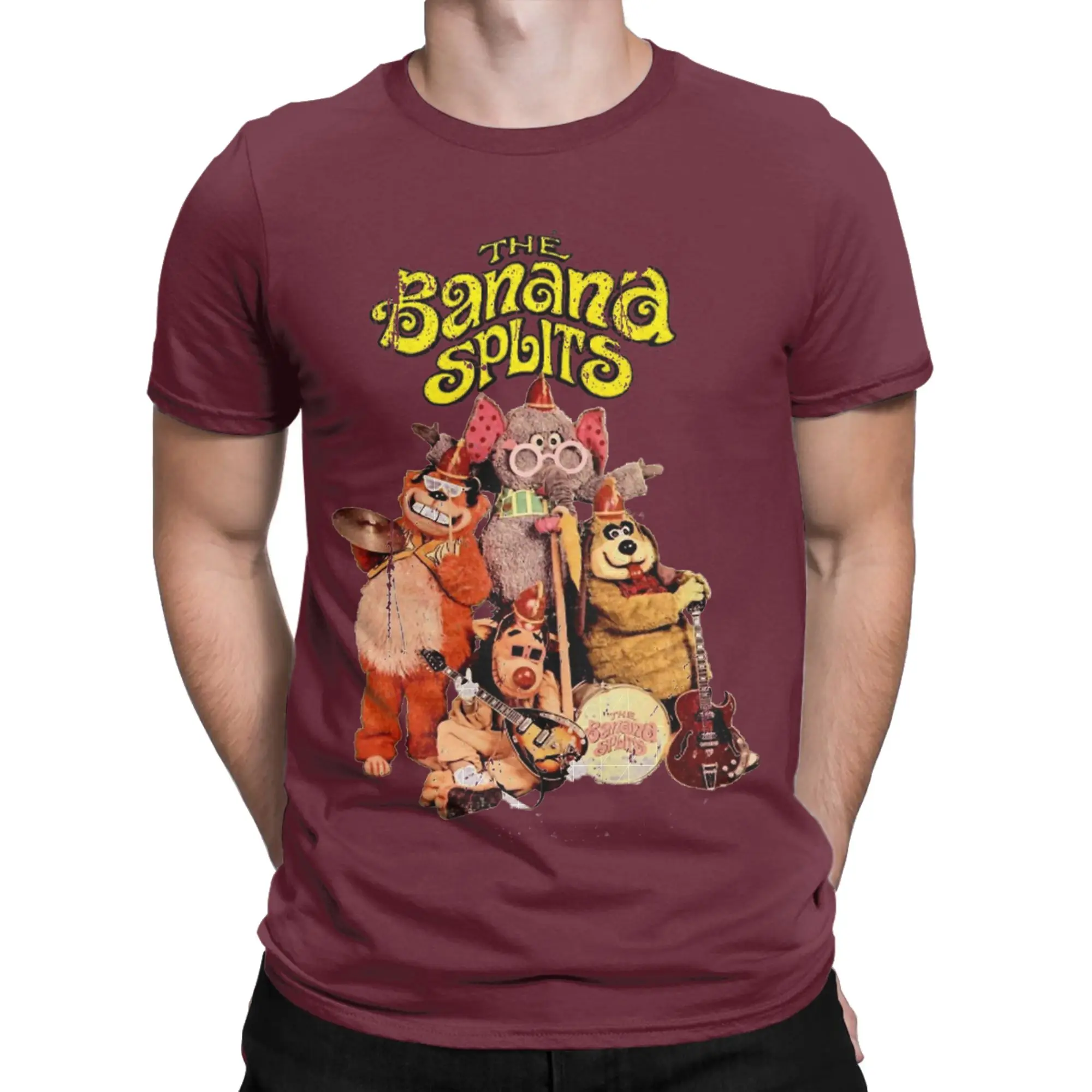 Men Banana Splits T-ShirtBanana Splits Distressed T Shirts  Pure Cotton Clothes Funny Round Collar Tee Shirt New Arrival T-Shirt