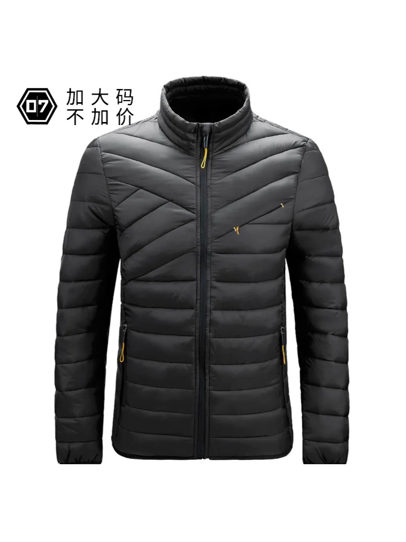 

Мужское новое стильное стеганое пальто с воротником-стойкой, простая расслабляющая пуховая куртка, пальто