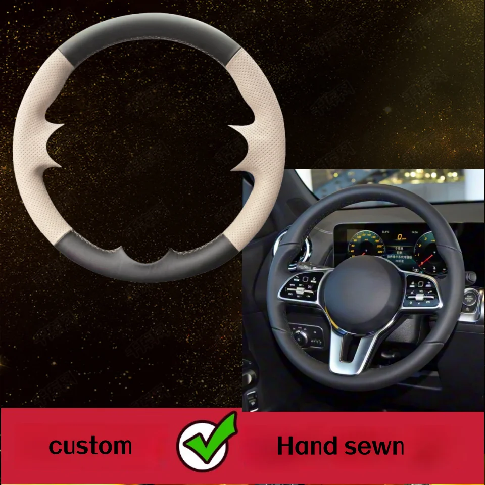 

Customized Hand-stitched Car Steering Wheel Cover For Mercedes Benz A Class 2019-2020 GLC GLB 2020 CLS 2018-2020 Accessories