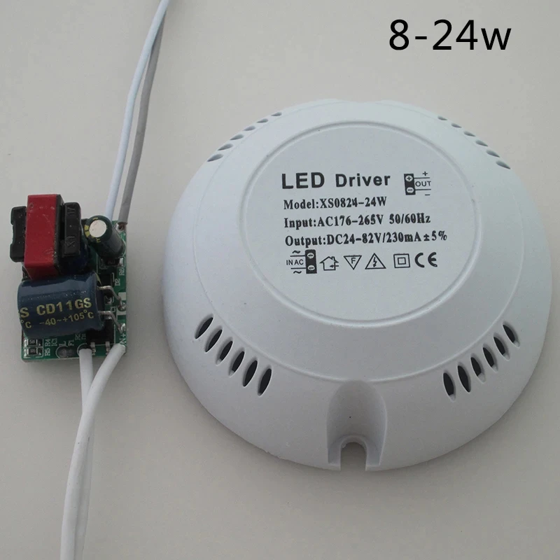 Driver LED AC 176-265V 8-24W Driver da soffitto Round Driver Lighting Transform per plafoniera lampadina accessori per l\'illuminazione