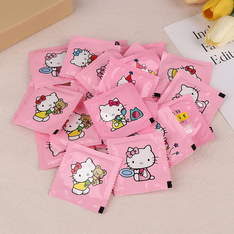 50/100 pezzi guanti monouso portatili Hellokitty guanti trasparenti pacchetto indipendente accessori da cucina per sala da pranzo