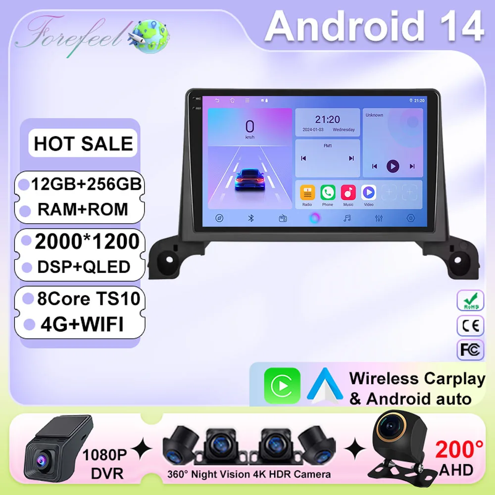 

Android 13 для Peugeot 5008 4008 3008 2017-2020 автомобильная навигация Carplay GPS монитор Bluetooth Автомобильный видео GPS плеер сенсорный QLED T