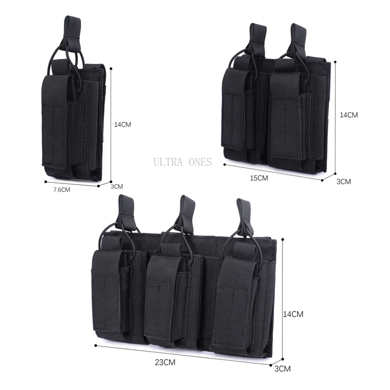 Bolsa táctica MOLLE doble capa para cargadores de rifle caza