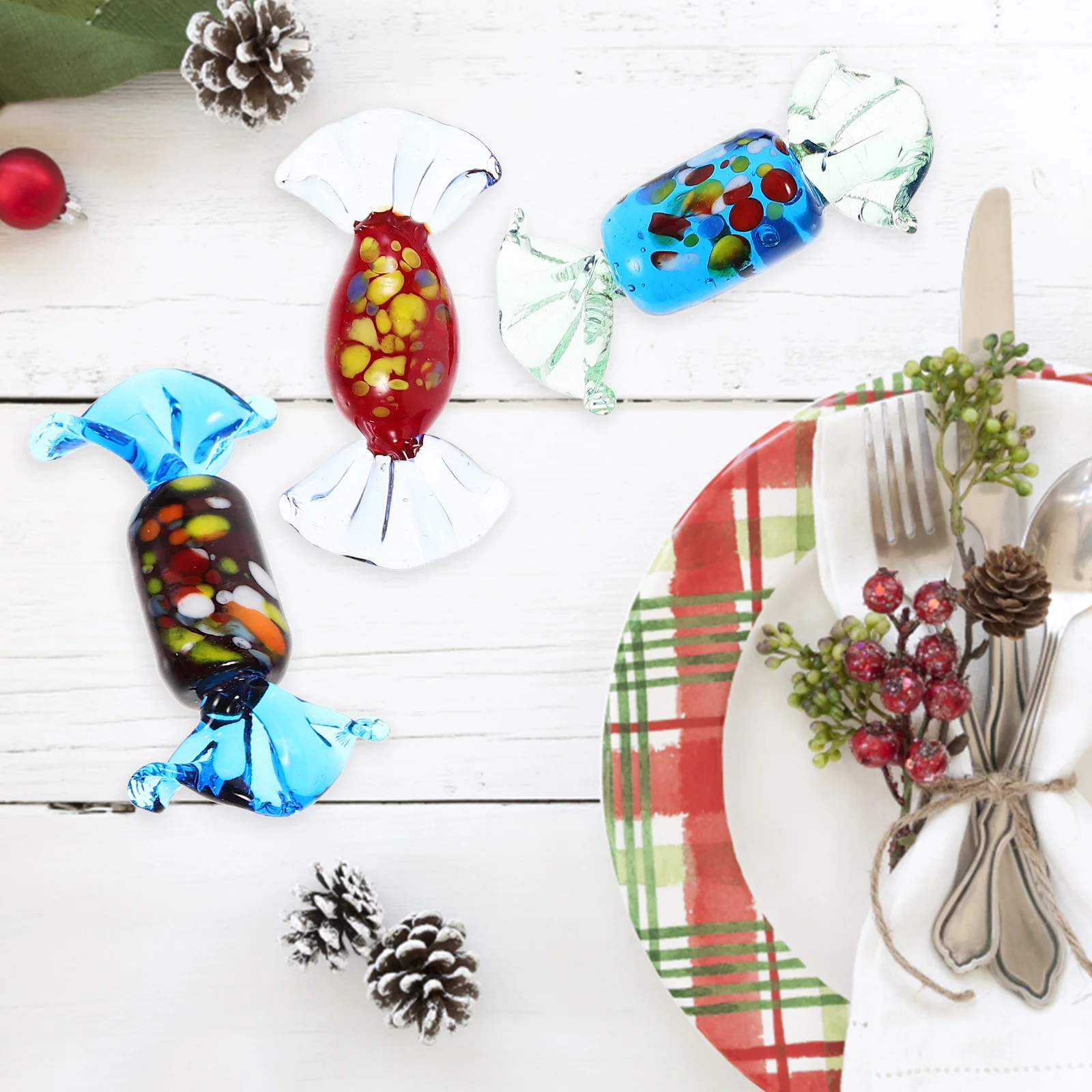 

5 Pcs Party Sweets Candy Decorations Retro Colorful Ornaments for Christmas Tree