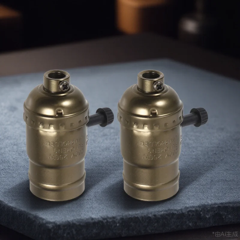 

2Pcs Lock Wire Light Socket Replacement Vintage Metal Lamp Holder Socket Light Fixture Parts Lamp Sockets Parts