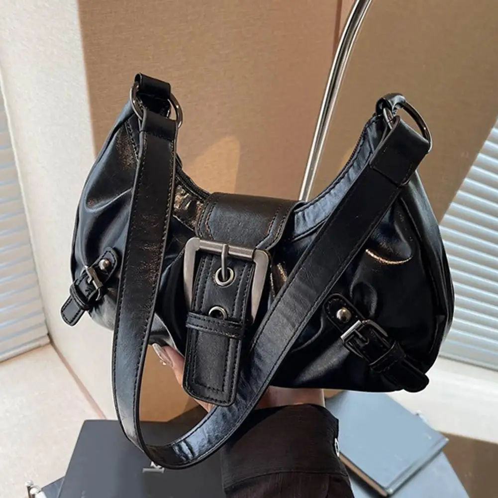 Y2K Retro Plissierte Hobo-Schultertasche für Damen, Bestseller im Maillard-Stil, Unterarmtasche, Clutch-Handtasche für Reisen, Arbeit und Shopping – Detail 8