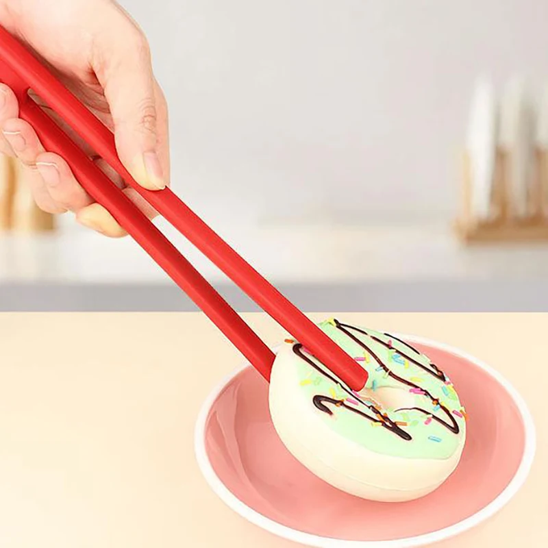 Silicone Non-slip Cooking Clip Clamp Food Toast Tongs Trivet Tongs For Kitchen Tongs BBQ Salad Tools Grill Kitchen Accessories