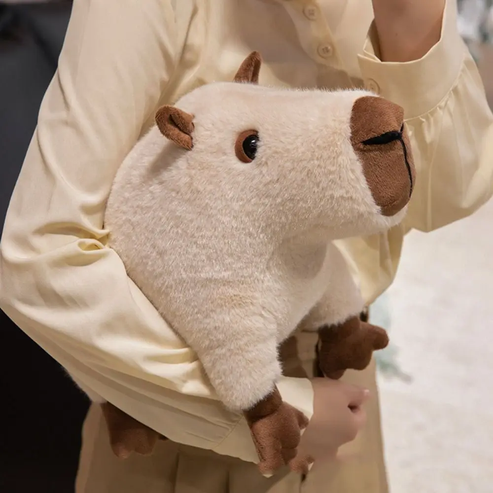26cm/36cm capivara boneca de pelúcia folha de lótus design material macio capivara brinquedo de pelúcia folhas verdes expressão fofa