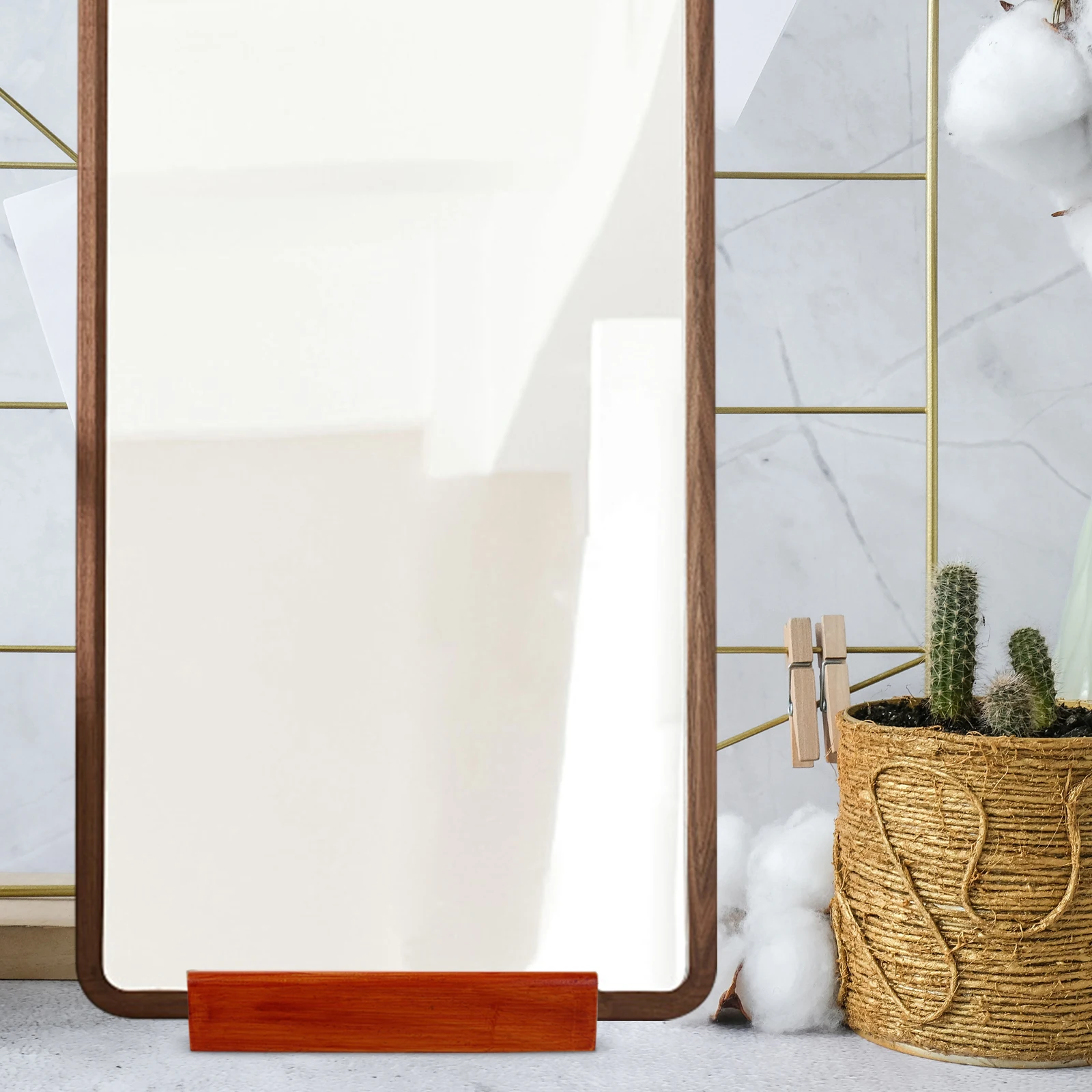 

Floor Mirror Base Full Length Standing Holder for Woth Shelf Stands Picture Frame