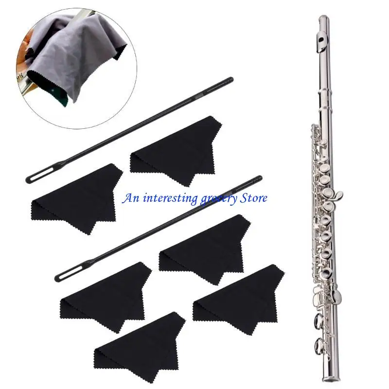 652D Flute Cleaning Rod and Cleaning Swabs Flute Cleaning Kits Flute Polishing Cloth