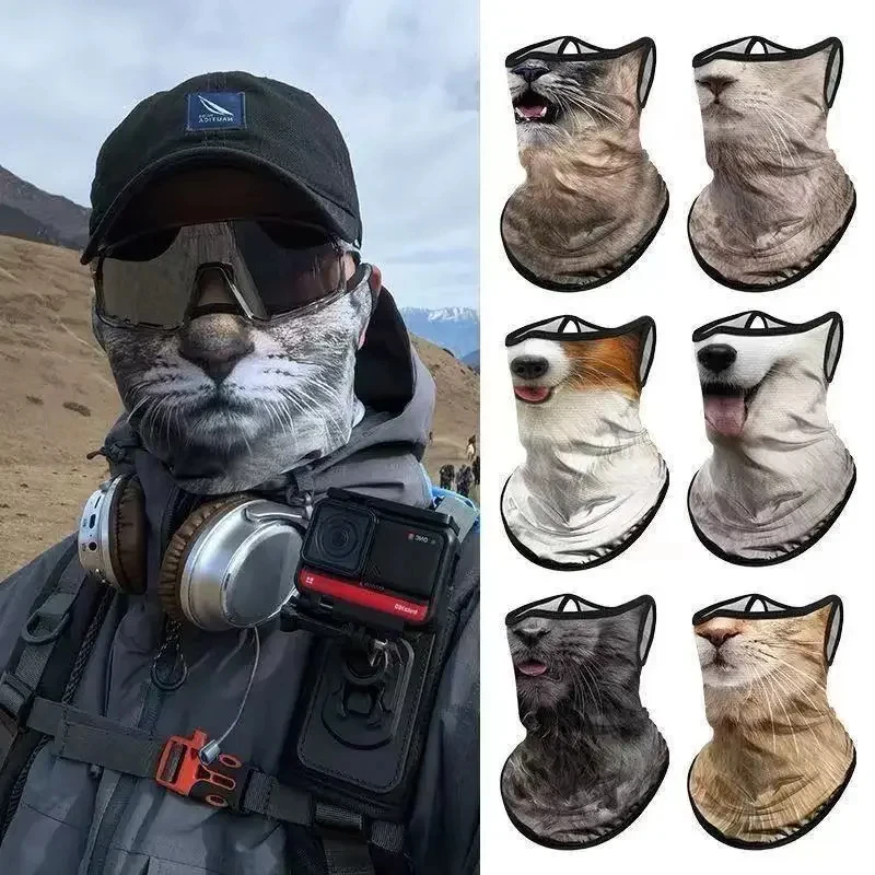 

3D лыжная Балаклава с изображением кота и животных, полная лыжная маска с ушками, подходит для музыкальных фестивалей, ходанов, лыж, Хэллоуина или вечеринок на открытом воздухе