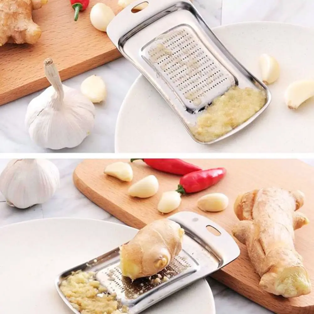 Manual Garlic Crusher 304 Stainless Steel Ginger Grater Kitchen Spice Masher Tool For Fresh Vegetable Grinding