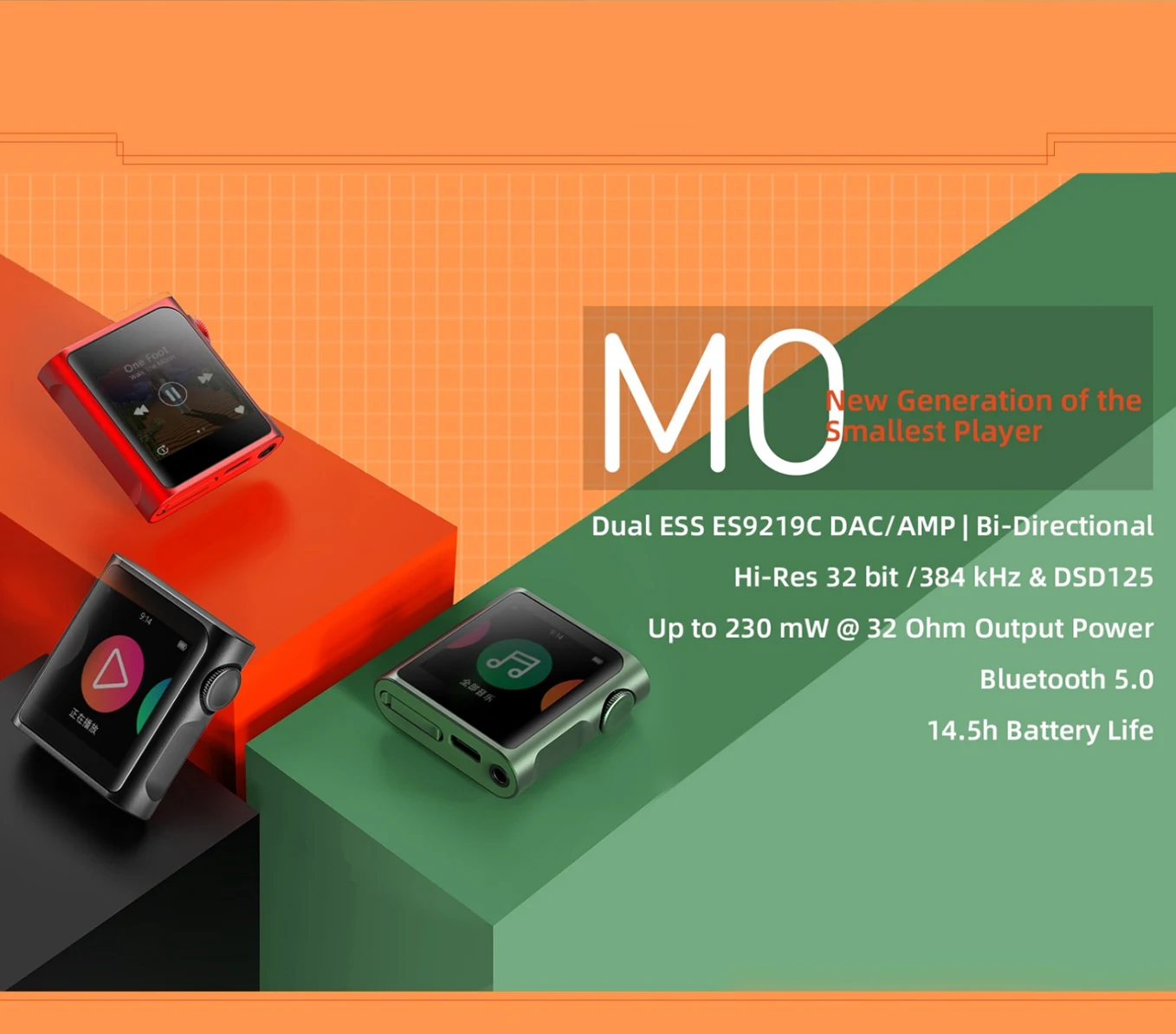 SHANLING M0 Pro Reprodutor de Música Portátil Bluetooth HIFI de