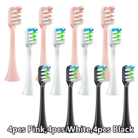 4-12pcs for SOOCAS X3/X3U/X5 Replacement Toothbrush Heads Clean Tooth Brush Heads Sonic Electric Toothbrush Soft Bristle Nozzles