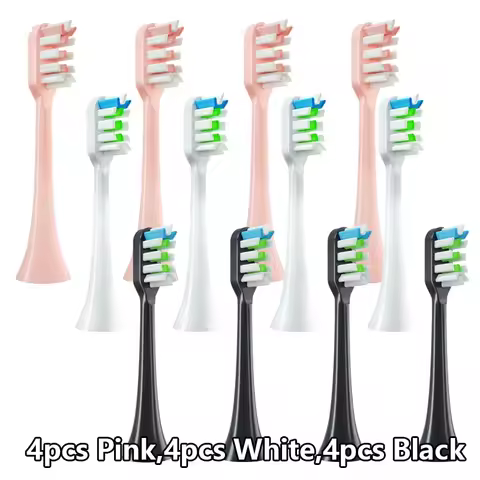4-12pcs for SOOCAS X3/X3U/X5 Replacement Toothbrush Heads Clean Tooth Brush Heads Sonic Electric Toothbrush Soft Bristle Nozzles