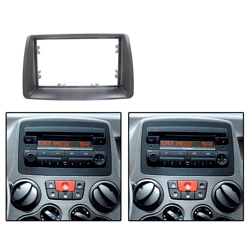 Painel Traço Mount Kit Guarnição Instalação, Fascia para FIAT Panda 2003-2012, rádio estéreo, quadro, placa, moldura, 2 Din