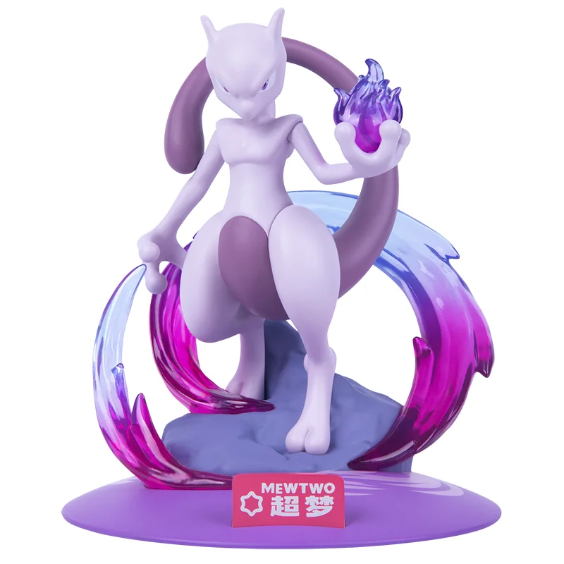 Figuras de Ação Anime Pokemon Mewtwo de Alta Qualidade, Modelos Originais e Genuínos para Coleção, Brinquedos, Presentes de Aniversário