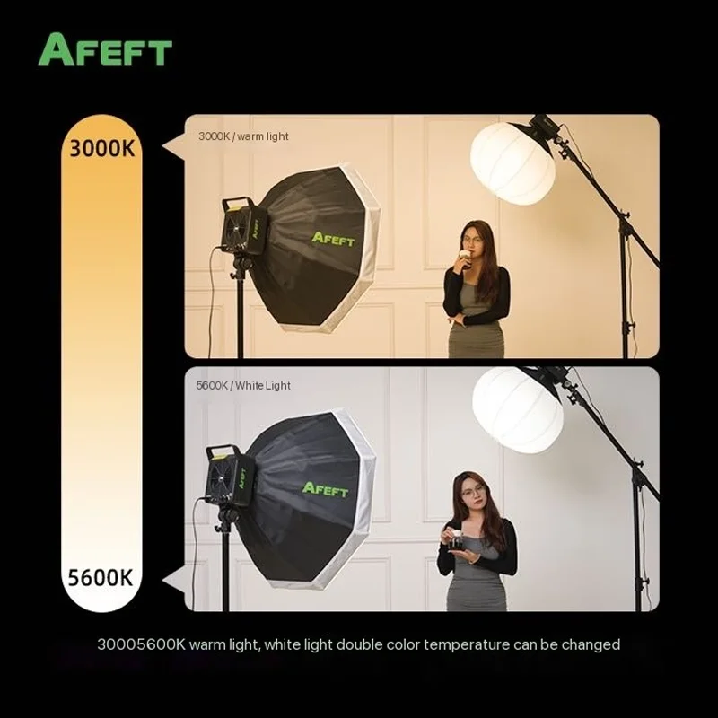 Imagem -04 - Afeft-fotografia Portátil Led Video Light Iluminação de Saída Contínua Iluminação Softbox Studio Youtube Live Sq2 250w