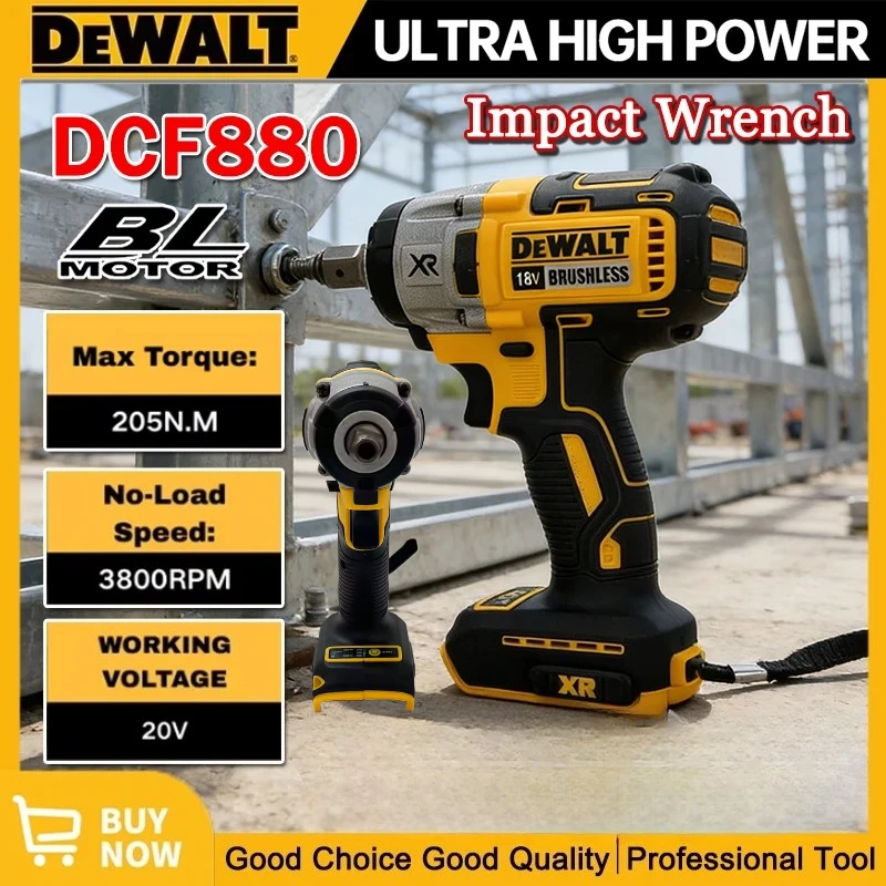 

Аккумуляторный бесщеточный ударный гайковерт Dewalt DCF880, 205 Н·м, высокоскоростной, мощный инструмент для демонтажа шин